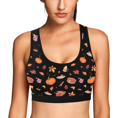 Thanks-Giving-Womens-Bralette-Black-Model-Front-View