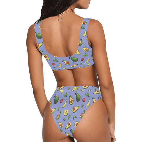 Happy-Avocado-Womens-Bikini-Set-Lavender-Model-Back-View