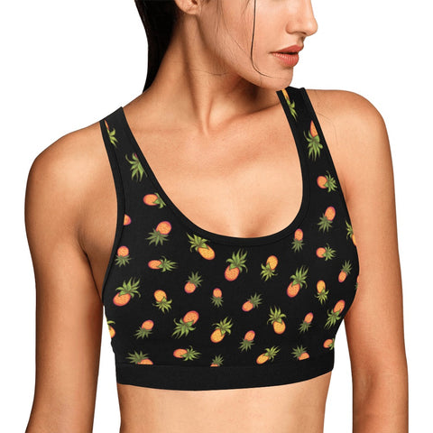 Pineapple-Womens-Bralette-Black-Model-Side-View