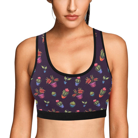 House-Plant-Womens-Bralette-Dark-Purple-Model-Front-View