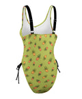 Pineapple-Women's-One-Piece-Swimsuit-Lime-Green-Product-Side-View