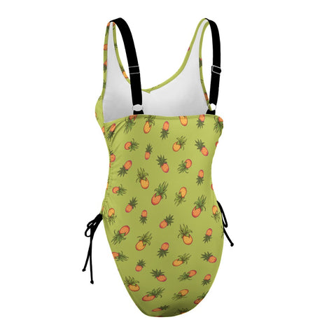 Pineapple-Women's-One-Piece-Swimsuit-Lime-Green-Product-Side-View