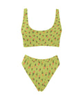 Pineapple-Women's-Two-Piece-Bikini-Lime-Green-Front-View