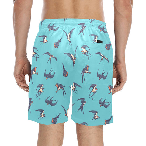 Sparrow-Mens-Swim-Trunks-Turquoise-Model-Back-View