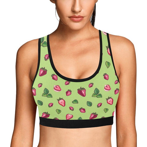 Strawberry-Womens-Bralette-Lime-Green-Model-Front-View