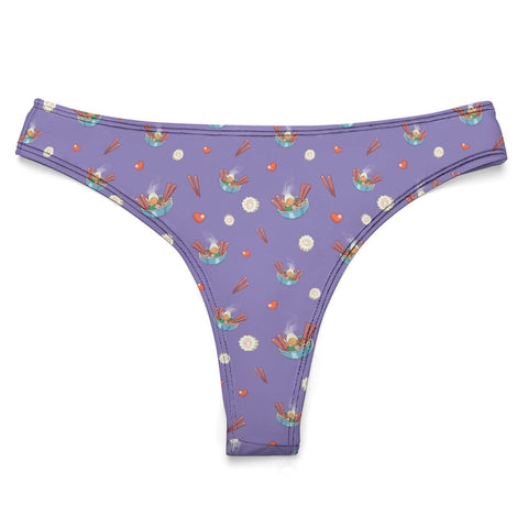 Ramen-Bowl-Women's-Thong-Lavender-Product-Front-View