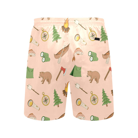Camping-Men's-Swim-Trunks-Peach-Puff-Back-View