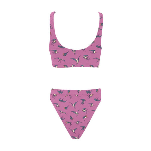 Sparrow-Womens-Bikini-Set-Pink-Back-View