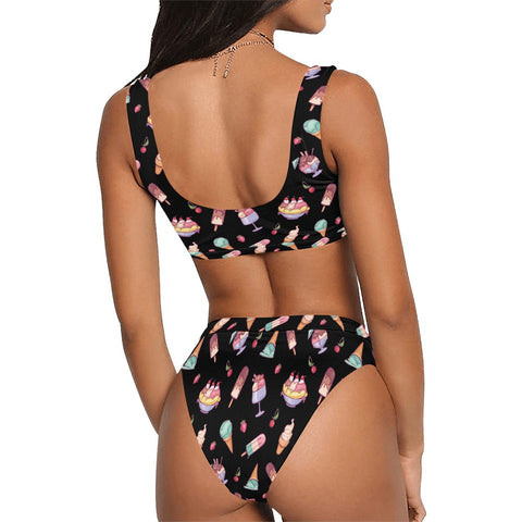 Banana-Split-Womens-Bikini-Set-Black-Model-Back-View