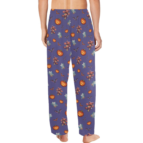 Halloween-Mens-Pajama-Purple-Model-Back-View