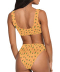 Pineapple-Women's-Two-Piece-Bikini-Oragne-Model-Back-View