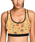 Cottage-Core-Womens-Bralette-Yellow-Model-Front-View