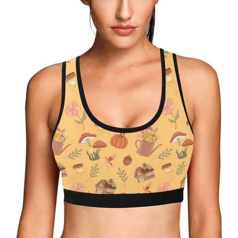 Cottage-Core-Womens-Bralette-Yellow-Model-Front-View