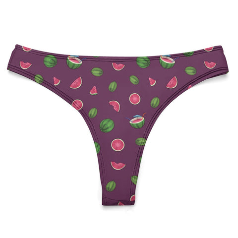 Watermelon-Womens-Thong-Dark-Purple-Product-Front-View