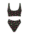 Watermelon-Womens-Bikini-Set-Black-Front-View