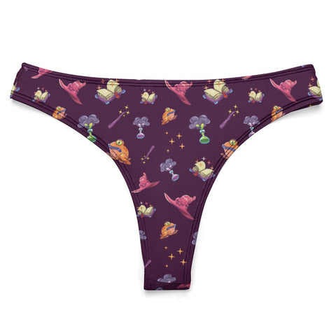 Spells-and-Potions-Women's-Thong-Dark-Purple-Product-Front-View