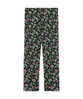 Jungle-Flower-Mens-Pajama-Black-Pink-Back-View