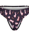 Bunny-Womens-Thong-Black-Product-Front-View