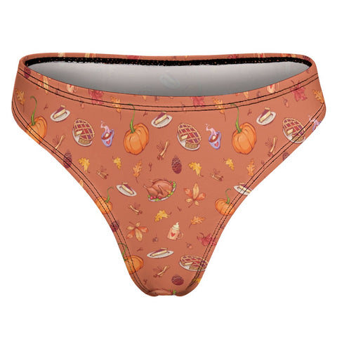Thanks-Giving-Women's-Thong-Pumpkin-Product-Back-View