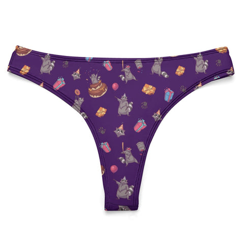 Birthday Raccoons Women's Thong