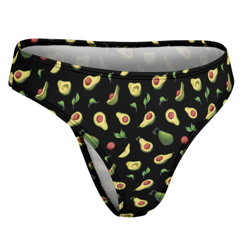 Happy-Avocado-Womens-Thong-Black-Product-Side-View