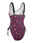 Strawberry-Womens-One-Piece-Swimsuit-Plum-Product-Side-View