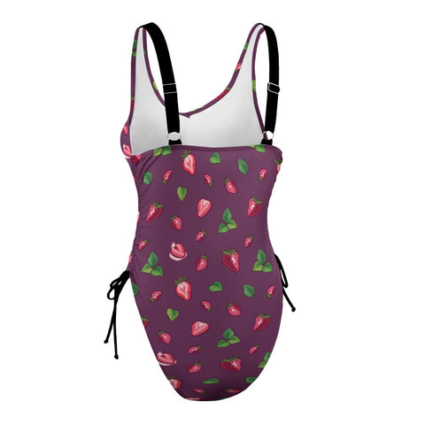Strawberry-Womens-One-Piece-Swimsuit-Plum-Product-Side-View