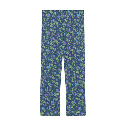 Jungle-Flower-Mens-Pajama-Blue-Purple-Back-View