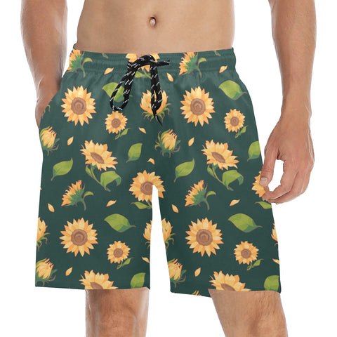 Sunflower-Men's-Swim-Trunks-Dark-Green-Model-Front-View