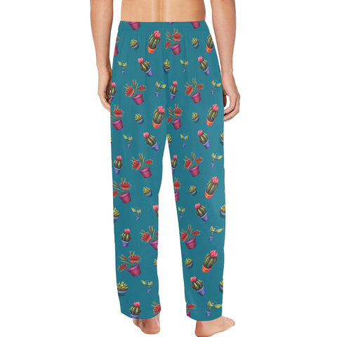House-Plant-Mens-Pajama-Teal-Model-Back-View