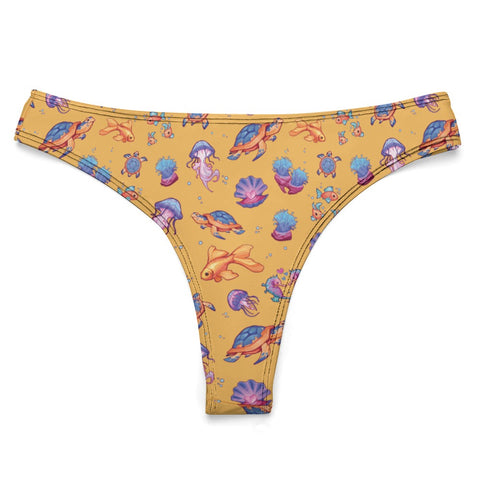 Sea-Life-Womens-Thong-Gold-Product-Front-View
