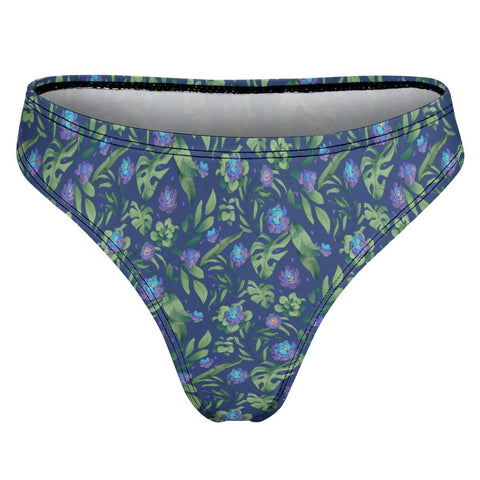Jungle-Flower-Womens-Thong-Blue-Purple-Product-Back-View