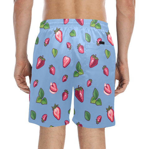 Strawberry-Mens-Swim-Trunks-Cornflower-Blue-Model-Back-View