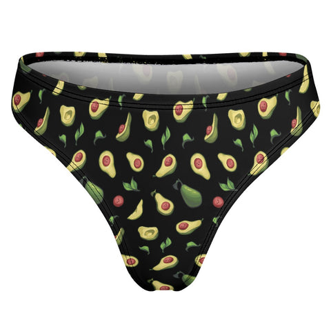 Happy-Avocado-Womens-Thong-Black-Product-Back-View