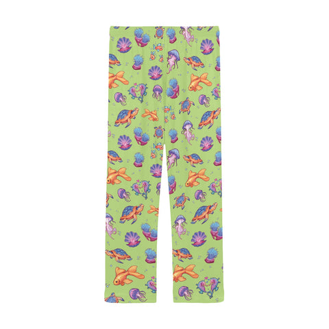 Sea-Life-Mens-Pajama-Lime-Green-Back-View