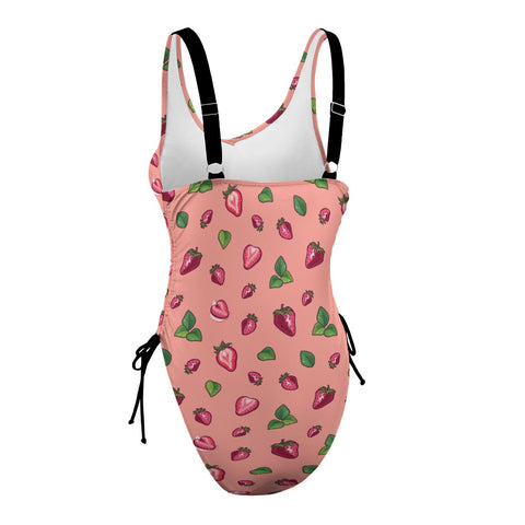Strawberry-Womens-One-Piece-Swimsuit-Coral-Product-Side-View