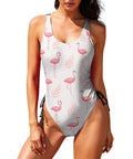 Flamingo-Women's-One-Piece-Swimsuit-Snow-Model-Front-View