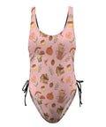 Cottage-Core-Womens-One-Piece-Swimsuit-Pink-Front-View