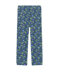 Jungle-Flower-Mens-Pajama-Blue-Purple-Front-View