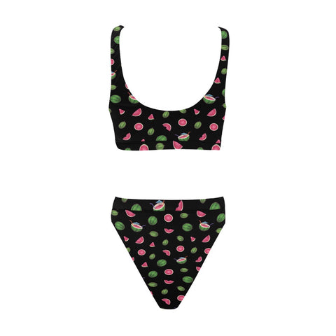 Watermelon-Womens-Bikini-Set-Black-Back-View