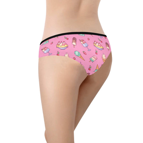 Banana-Split-Womens-Hipster-Underwear-Pink-Model-Back-View