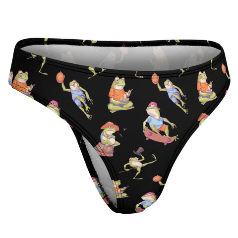 Frogs Doing Things Women's Thong