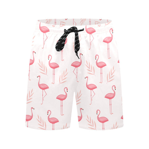 Flamingo-Men's-Swim-Trunks-Snow-Front-View