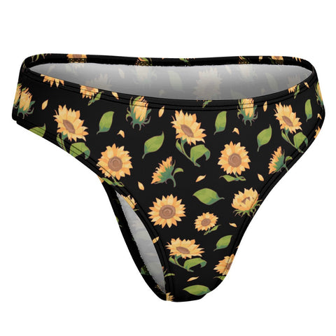 Sunflower-Womens-Thong-Black-Product-Side-View