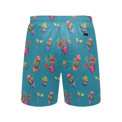 House-Plant-Mens-Swim-Trunks-Teal-Back-View