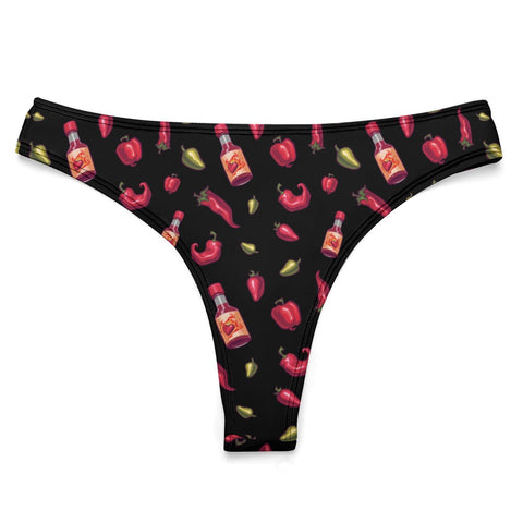 Spicy-Womens-Thong-Black-Product-Front-View