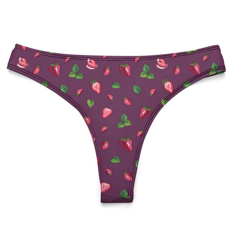 Strawberry-Women's-Thong-Plum-Product-Front-View