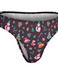 Christmas-Women's-Thong-Eggplant-Product-Side-View