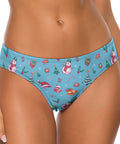 Christmas-Women's-Thong-Sky-Blue-Model-Front-View
