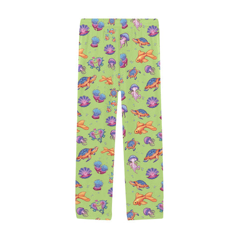 Sea-Life-Mens-Pajama-Lime-Green-Front-View